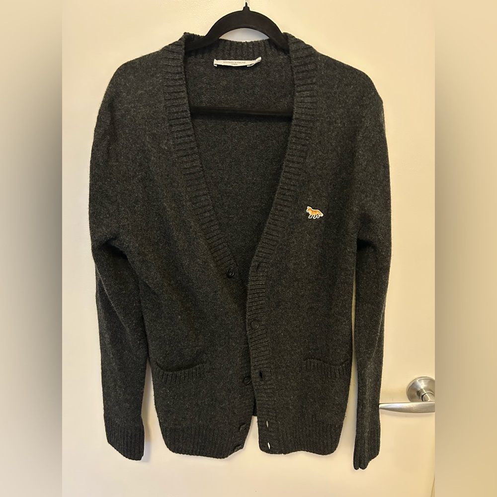 MAISON KITSUNE Dark Gray Cardigan